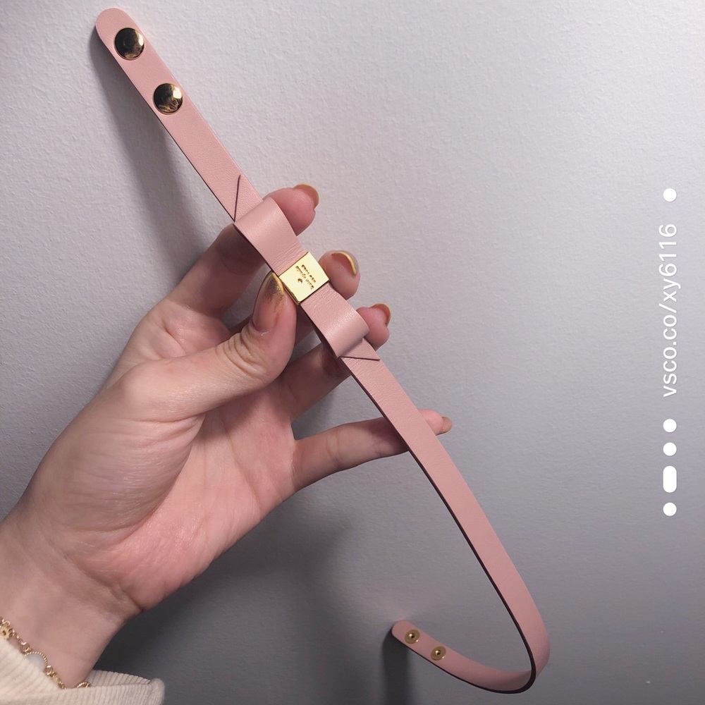 Kate spade pink bow leather bracelet & choker